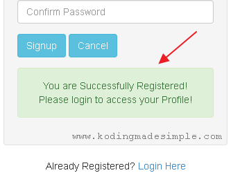 codeignitor-user-registration-process-success