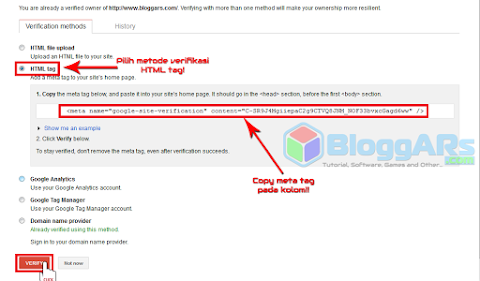 Cara Mendaftarkan Situs Blog ke Google Webmaster Tools Baca ya :  Cara Mendaftarkan Situs Blog ke Google Webmaster Tools