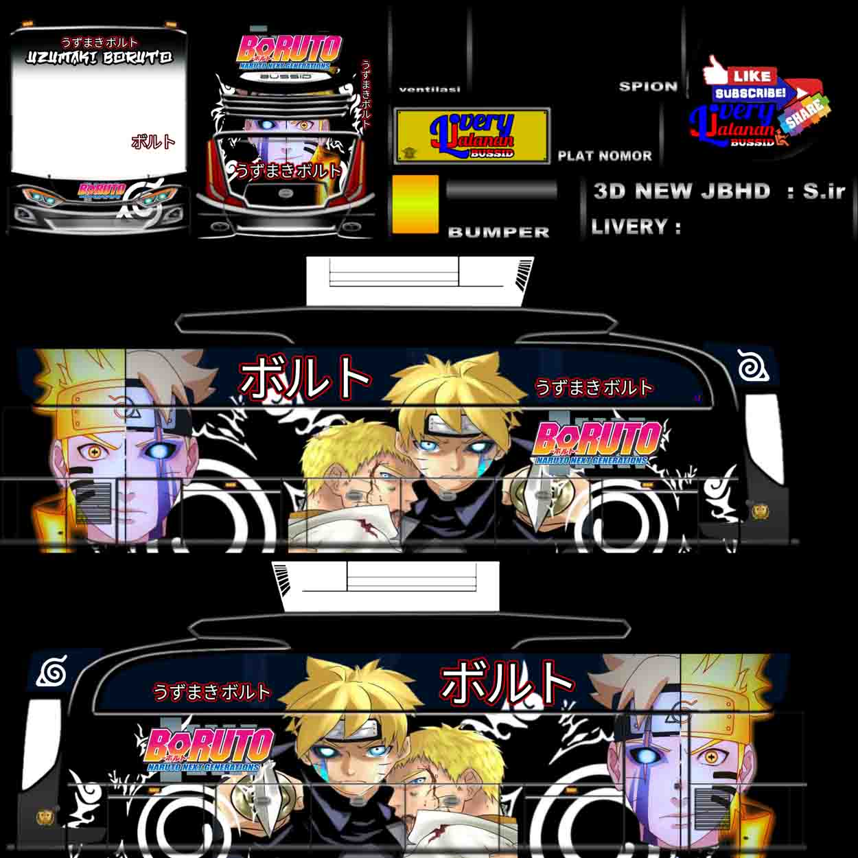 livery bussid bus pertama anime
