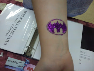 sparklingexpressions batman glitter tattoo 