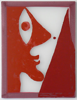 Man and woman, lacquer on silkscreen frame, transparency