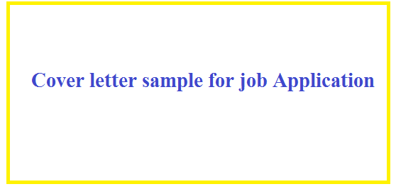 10 Cover letter sample for job Application