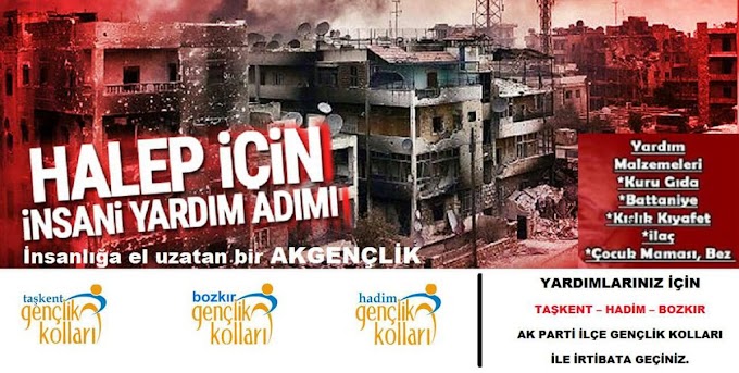 Bozkır Ak Gençlikten Halep Yardım Kampanyası