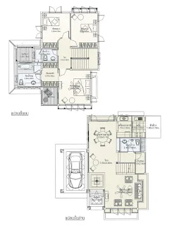 บ้านสองชั้น 3 ห้องนอน 3 ห้องน้ำ 1 จอดรถ [บ้านราชาวดี 44]