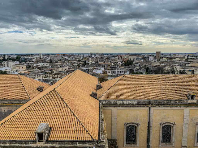 The roof of the Cathedral view from the Bell Tower in Lecce
