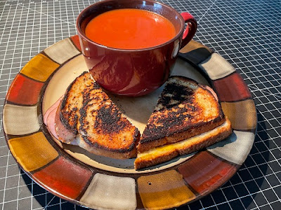 Tomato soup and grilled ham and cheese