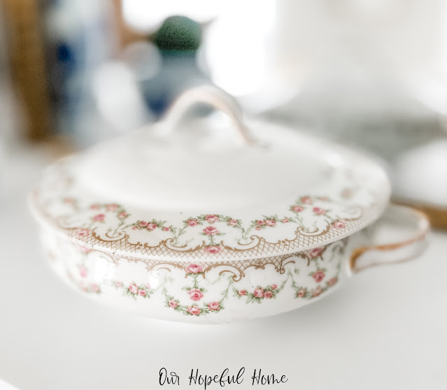 floral porcelain vegetable bowl