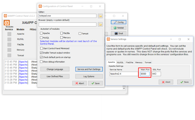 How to configure XAMPP to open Apache and phpMyAdmin on port  How to configure XAMPP to open Apache and phpMyAdmin on port 8080 by default?