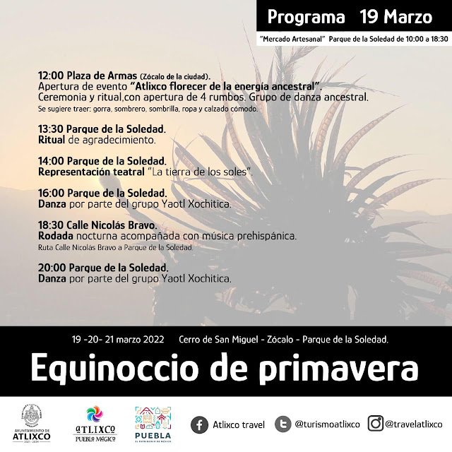 Así serán las actividades del primer Equinoccio de Primavera en Atlixco