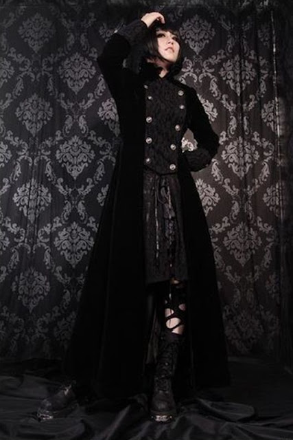 Black Gothic Court Coat for Women