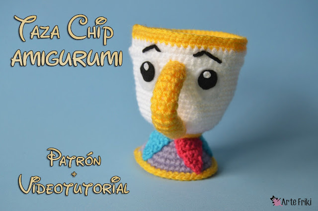 taza chip amigurumi patron gratis taza primark ganchillo la bella y la bestia kawaii crochet doll plushie cute free pattern