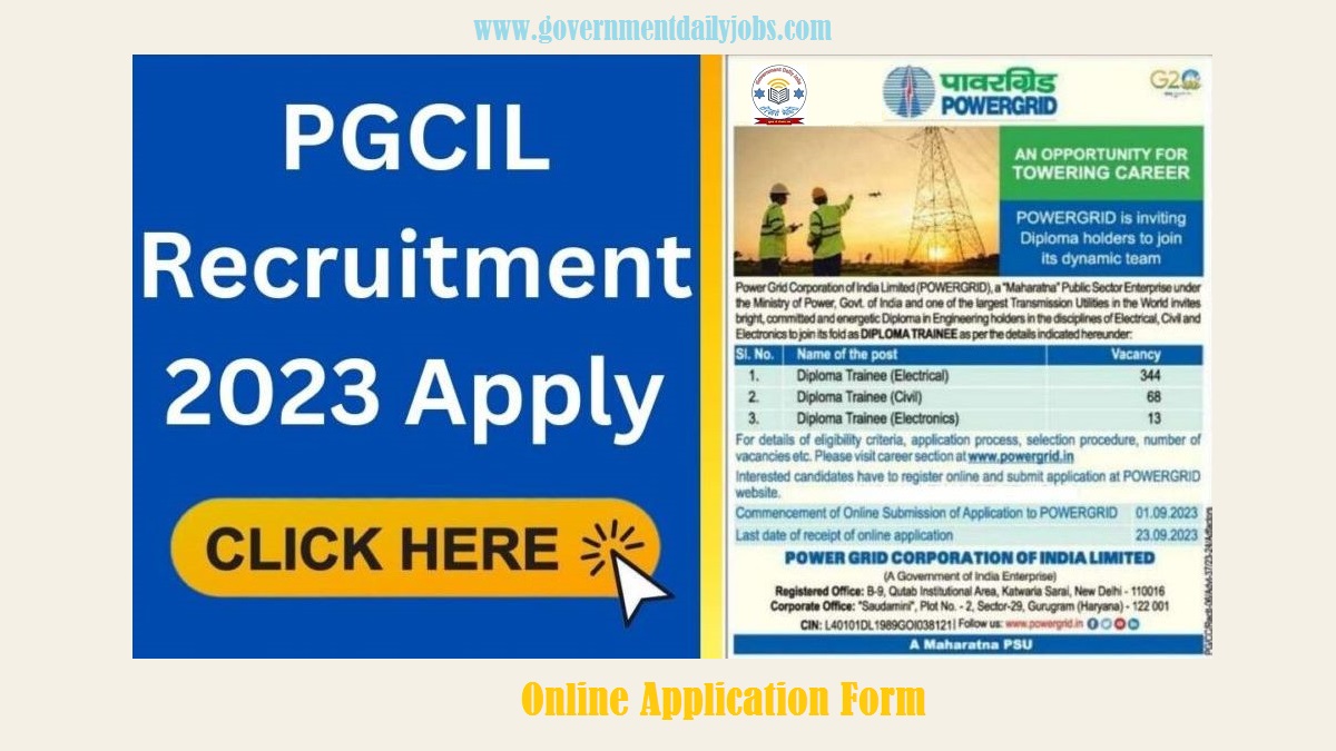 PGCIL DIPLOMA TRAINEE RECRUITMENT 2023: APPLY ONLINE FOR 425 POSTS