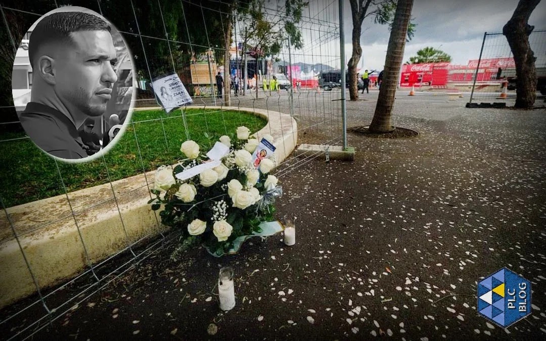 Flores depositadas en el lugar del muerte de Antonio Isaac Trujillo (Foto: Policía Local de Canarias Blog).