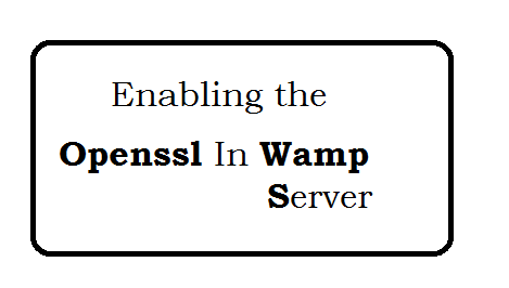 Enabling the openssl in Wamp-Xampp