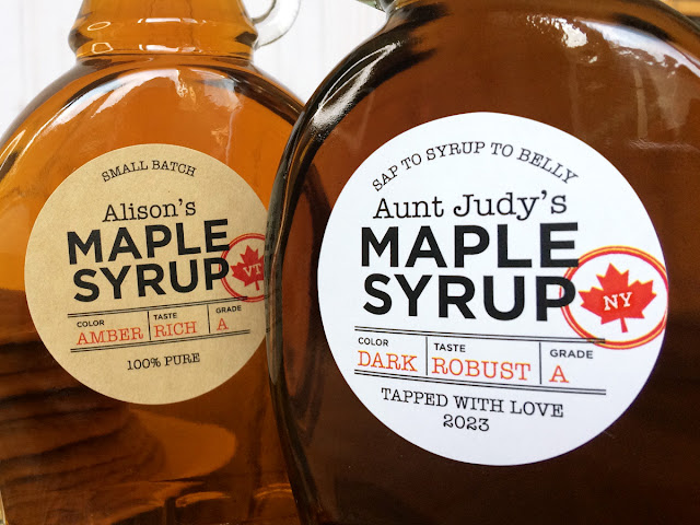 Custom Just the Facts Maple Syrup mason jar labels