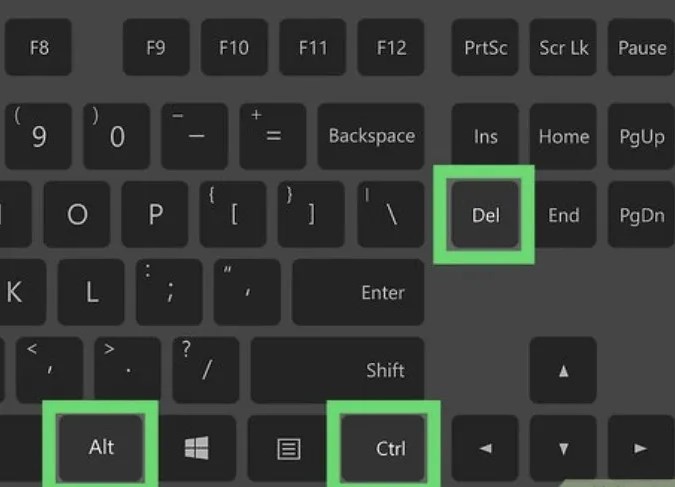 cara mematikan laptop dengan memakai tombol keyboard CTRL ALT DELETE