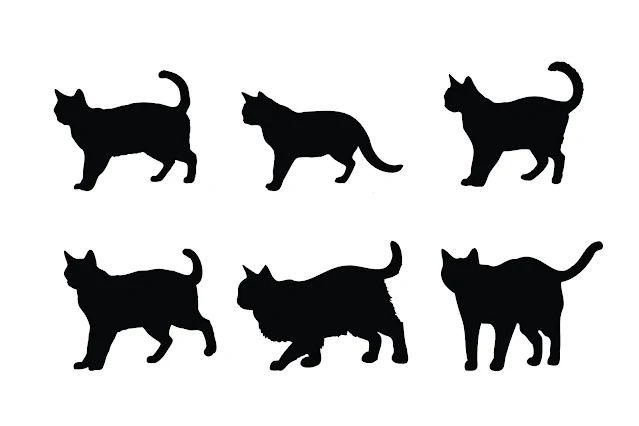 Cat silhouette design collection vector free download