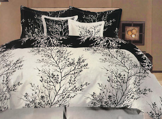 black and white fall foliage comforter set