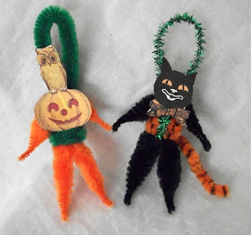 chenille stem Halloween figures, Halloween decor