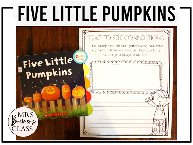 Five Little Pumpkins book activities unit with printables, literacy companion activities, reading worksheets, and a craft for Kindergarten and First Grade