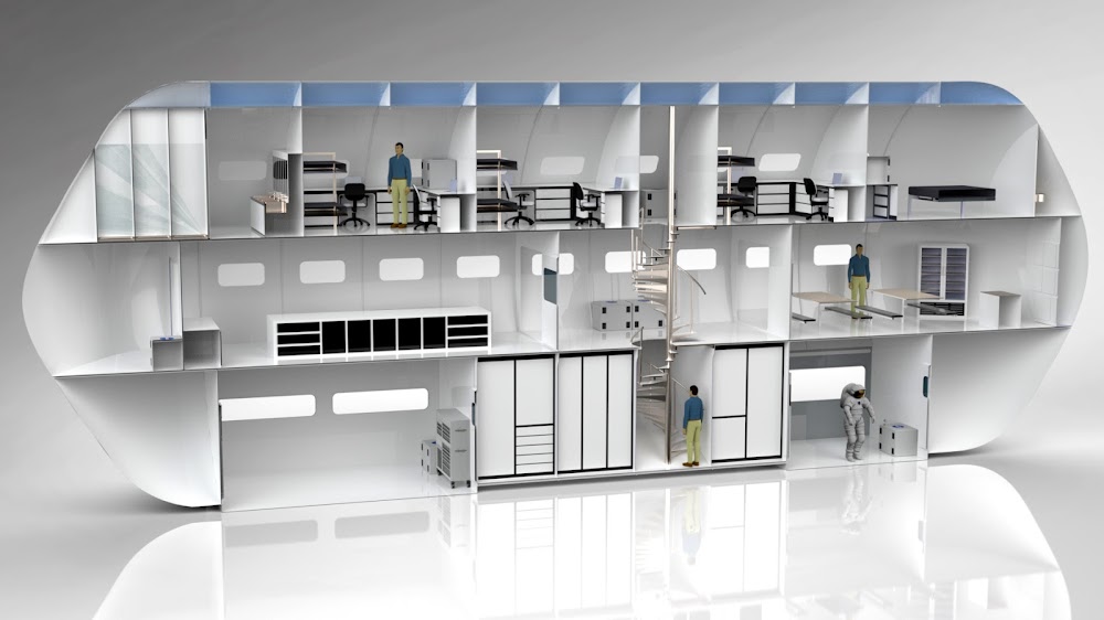 Mars habitation module concept by Sotiris - cutaway