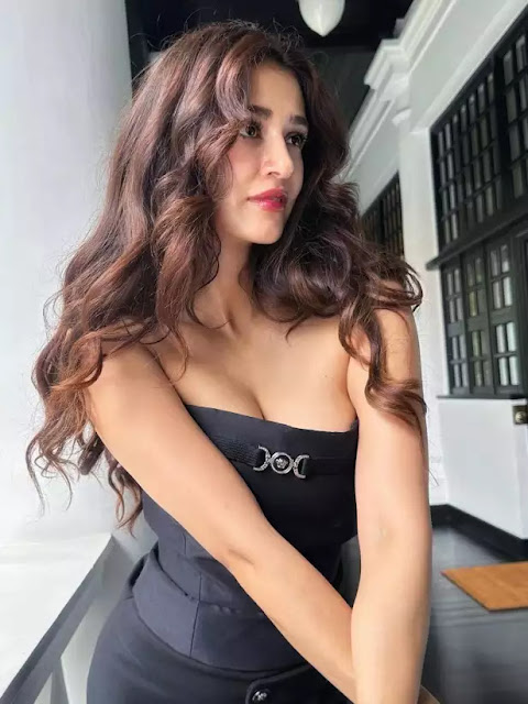 Disha Patani exudes confidence and allure in a stunning black outfit.