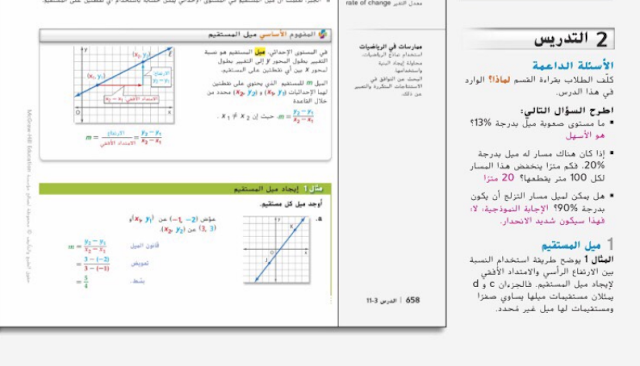 حل درس استكشاف الميل للصف التاسع