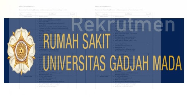 Lowongan Kerja Pegawai Kontrak Rumah Sakit UGM Tahun 2017 
