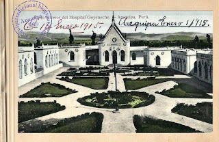 Patio interior del Hospital Goyeneche. 1915