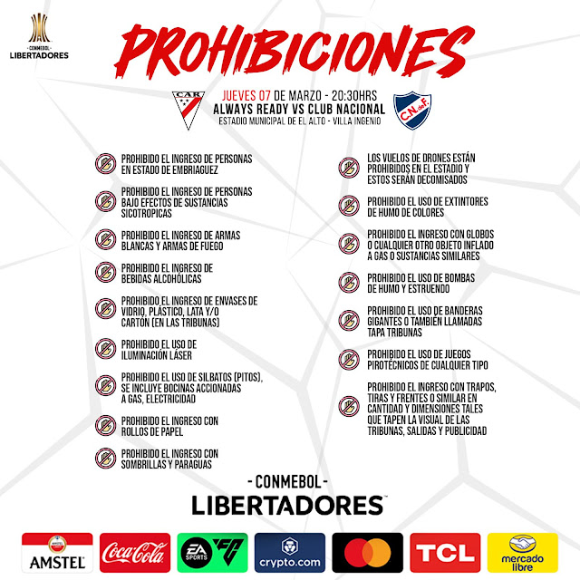 Venta de entradas Always Ready vs Nacional por Copa Libertadores