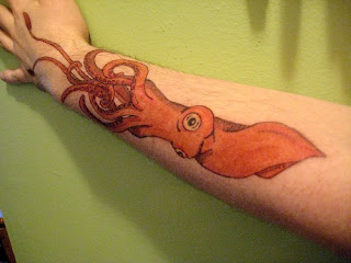 Squid tattoo on hand