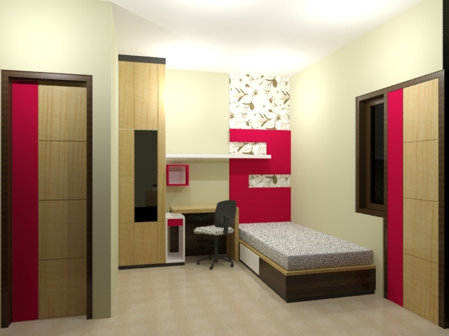 Desain interior kamar kost sederhana: Desain interior kamar kost 