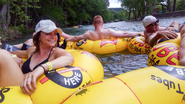 Floating the Guadalupe River, Shandy Tubes
