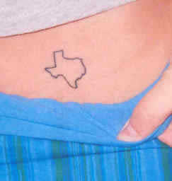 Kelly Clarkson outline of the state of Texas Tattoo