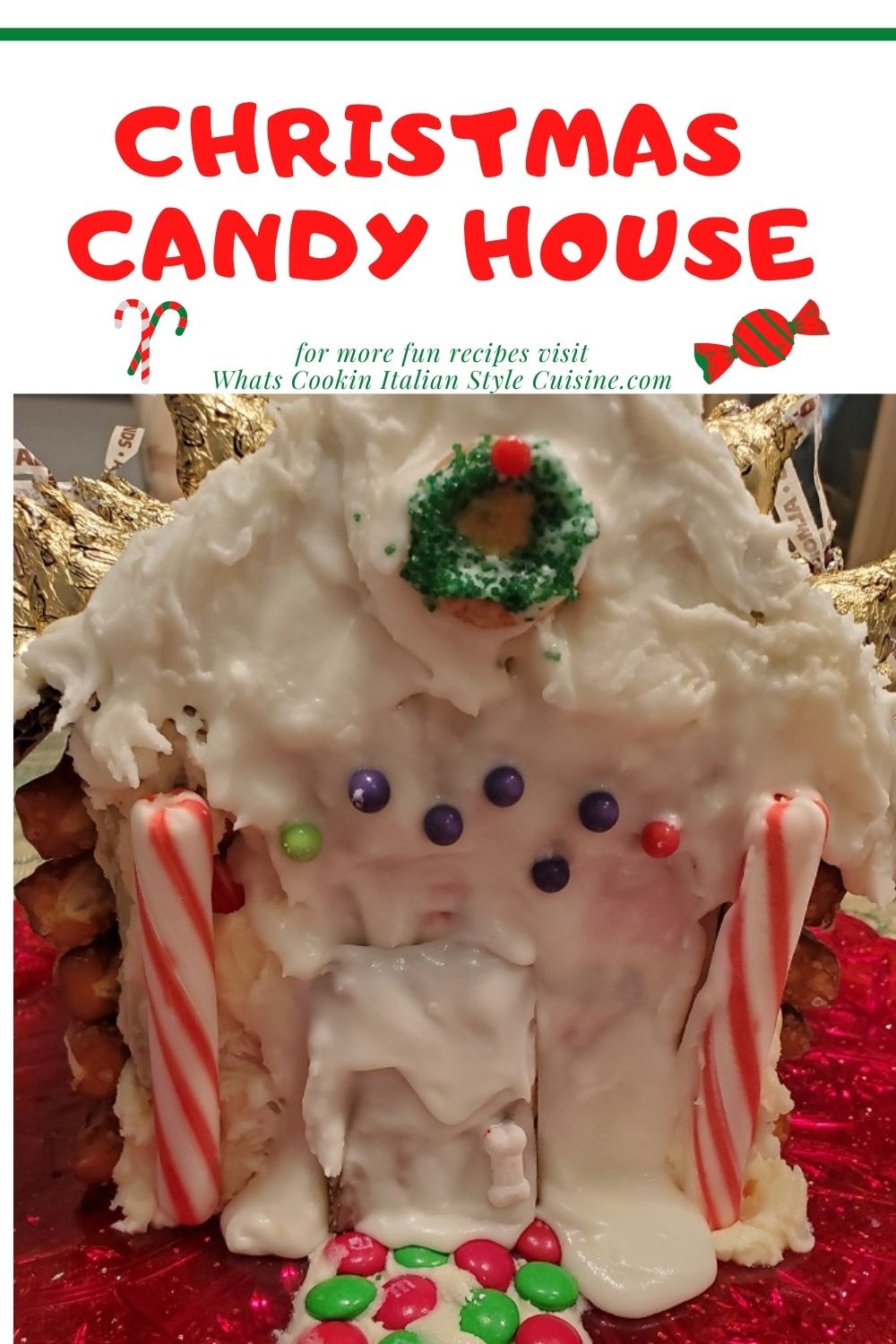 this is a pin for later how to make a candy Christmas house