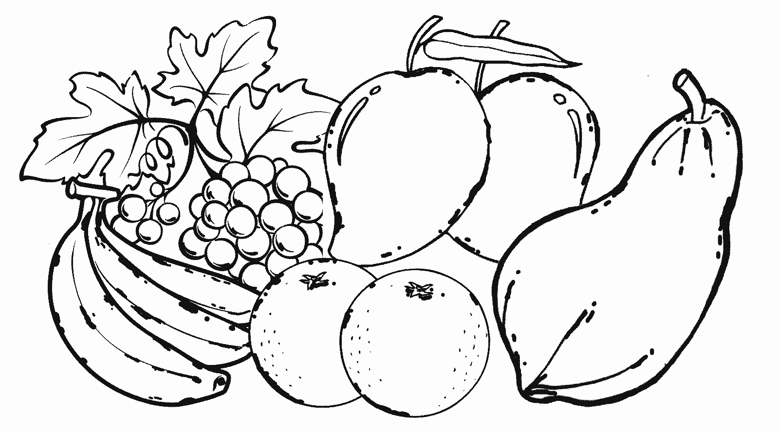 Gambar Sketsa Buah Buahan Hitam Putih