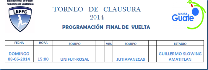 PROGRAMACIÓN FINAL VUELTA