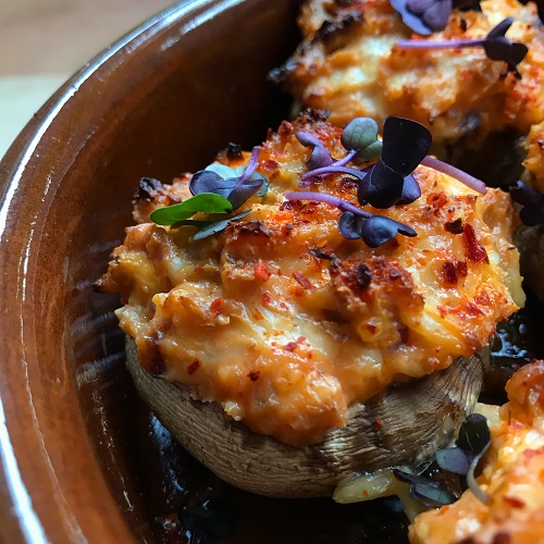 gefüllte Backofen-Champignons mit Käsecreme