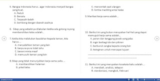 Soal Dan Kunci Jawaban Semester 1 Kelas 4 SD/MI Kurikulum 2013