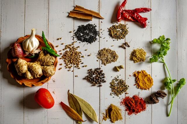 Especiarias da culinária indiana
