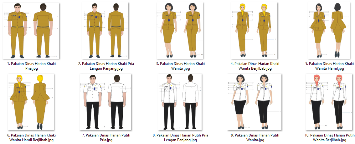 Pakaian Seragam Dinas Pns Asn Terbaru Berdasarkan Permendagri Nomor 11 Tahun 2020 Dadang Jsn
