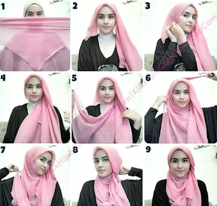 Cara Memakai Jilbab Segi Empat Untuk Sekolah