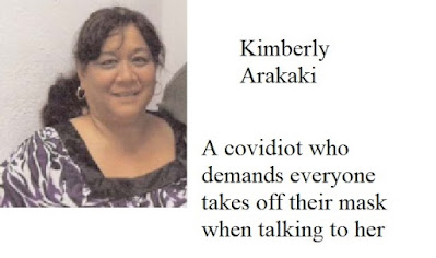 Kimberly Aragaki, a covidiot who demands everyone takes off their mask when talking to her