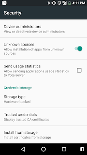 enable unknown source untuk instalasi file apk