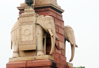 Elephants on  the outer wall