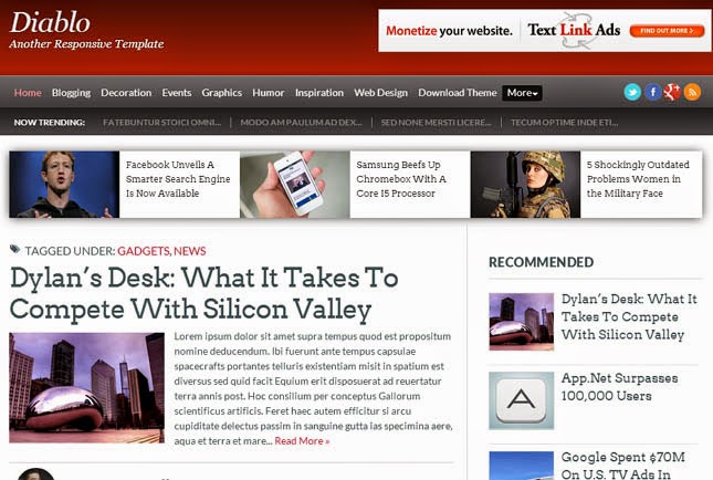 Diablo Responsive Blogger Template