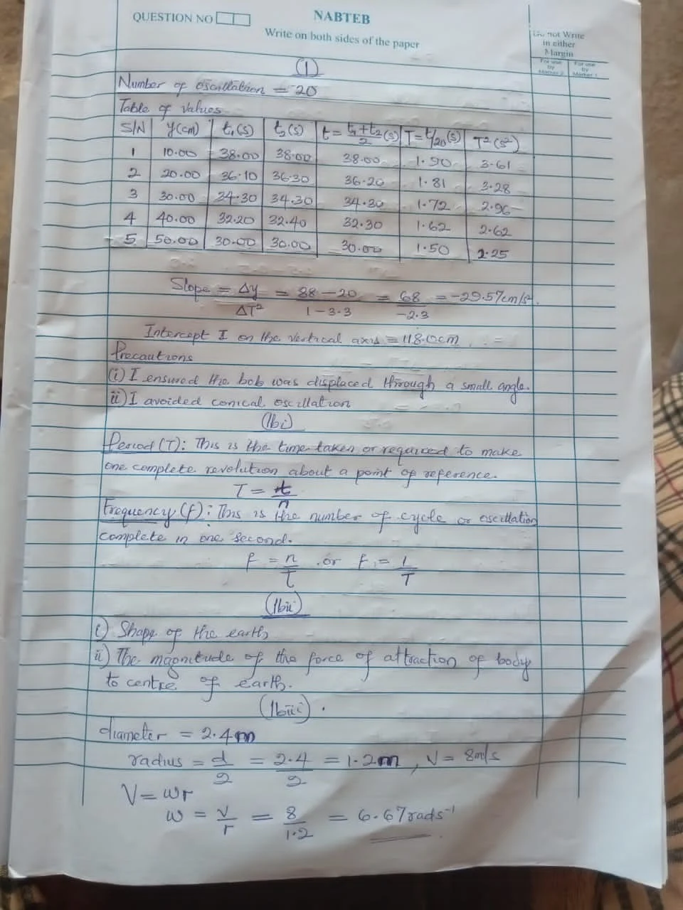 2022 NABTEB Physics Practical Answers [6th July]