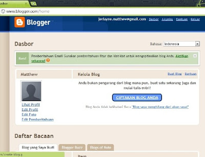 cara membuat blog di blogger