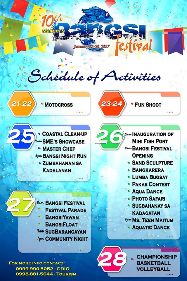 Bangsi Festival 2017 Schedule of Activities