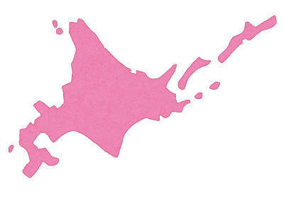 北海道地方の地図のイラスト（地方区分）県境あり